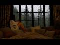Deep Sleep Forest Rain with Woman Watching Storm for Insomnia and Rest
