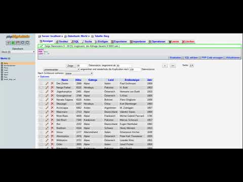 Datenbank in phpMyAdmin untersuchen - MySQL-Kurs von Anfang an #1