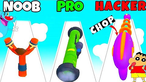 NOOB PRO vs HACKER | in GUN RUN 3D | with Oggy  , Jack , Boob plays GUN RUN 3D   😋😋