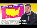 British Guy REACTS to How BIG Is USA Actually?
