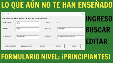 Formulario de INGRESO DE DATOS en excel