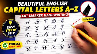 Beautiful English Capital Letters A–Z | Cut Marker Handwriting