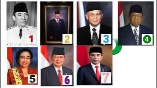 Belajar Nama Nama Presiden Indonesia ke 1 - 7.