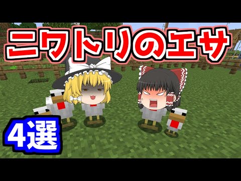 【マイクラ】ニワトリのエサ4つ紹介【ゆっくりマイクラ実況】【Java Edition】
