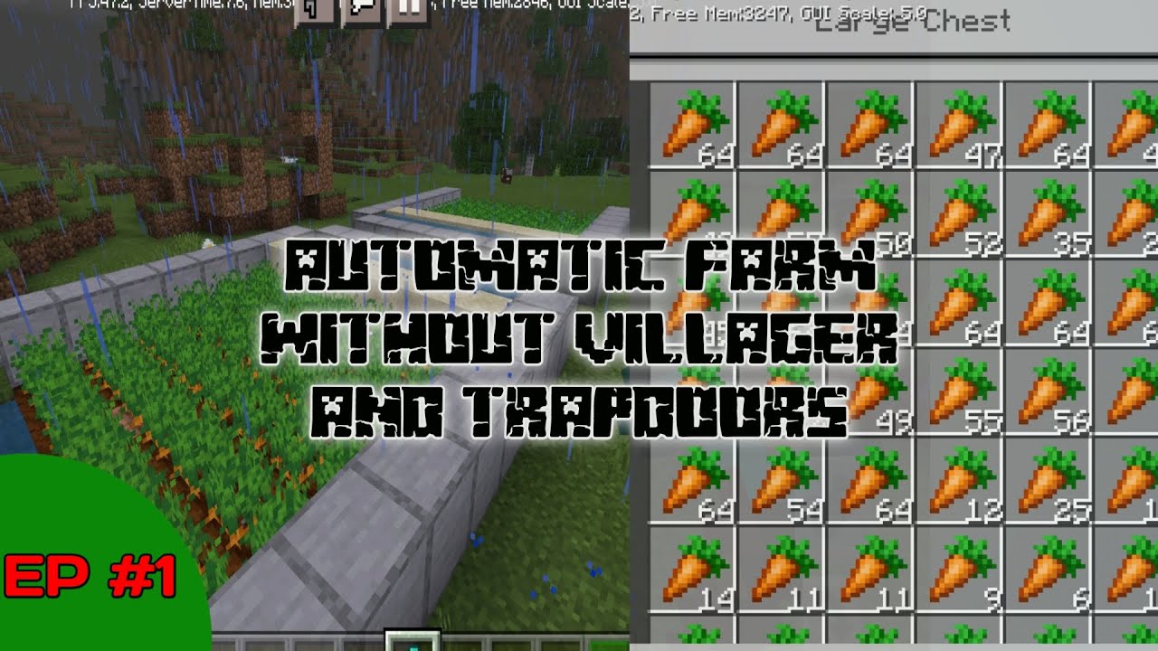 How to make automatic Farm in minecraft without villager and trapdoors ...