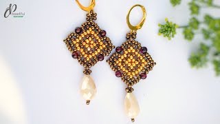 The Balance Earrings💟💠 | Easy DIY beaded Earrings | How to make beaded earrings