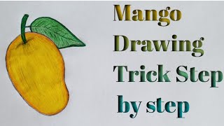 How to draw and color a Mango 🥭 || Step by Step Tutorial || Easy drawing trick.