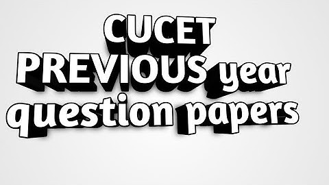 Cucet previous year question paper  / mathematics pg / with answer key