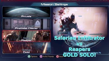 Reapers GOLD SOLO Salarian Infiltrator 4 Waves Mass Effect 3 ME3 MP Multiplayer PS3 Gold 720p HD