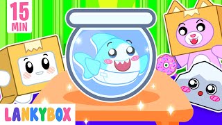 LankyBox Learns to Take Care of Baby Thicc Shark | LankyBox Channel Kids Cartoon