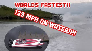 Worlds fastest 28 Skater ride along and interview! World record boat! 135 mph!!!!