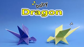 Cách gấp Rồng đơn giản 🐲 Gấp con Rồng bằng giấy (Baby Dragon) 🐉 easy Origami Dragon