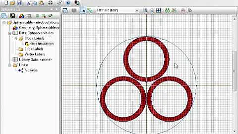 QuickField Sample: Electrostatic simulation of 3 phase cable