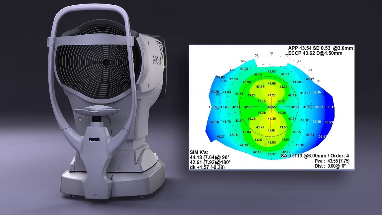 Nidek OPD Scan 3 corneal analyzer english version YouTube