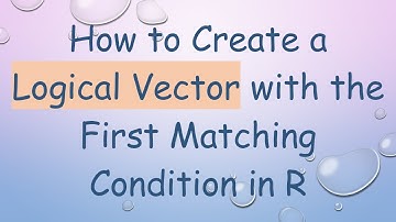 How to Create a Logical Vector with the First Matching Condition in R