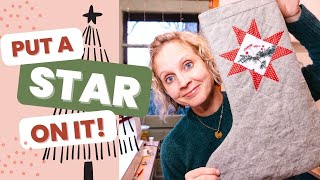 How to put a star block into a simple quilted Christmas stocking!