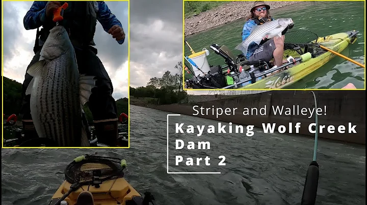 Striped Bass and Walleye-Kayaking a BIG Hydro Dam Below Lake Cumberland, Kentucky--PART 2!!