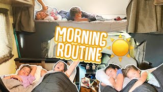 Large Family MORNING ROUTINE in a SMALL RV!