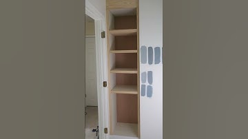 DIY Bathroom Built In Shelves and Cabinet