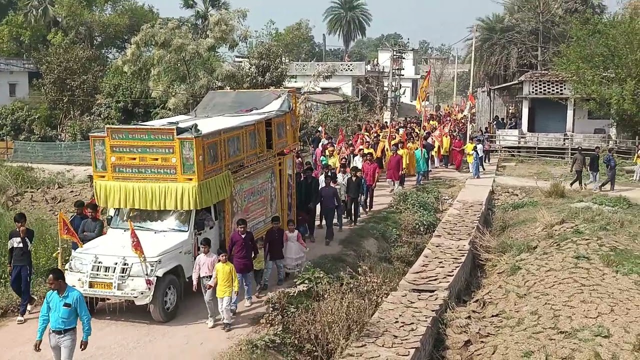 February 22, 2026 Shrimad Bhagwat Katha Mein 1100 kanyaon ne kiya Kalash Yatra