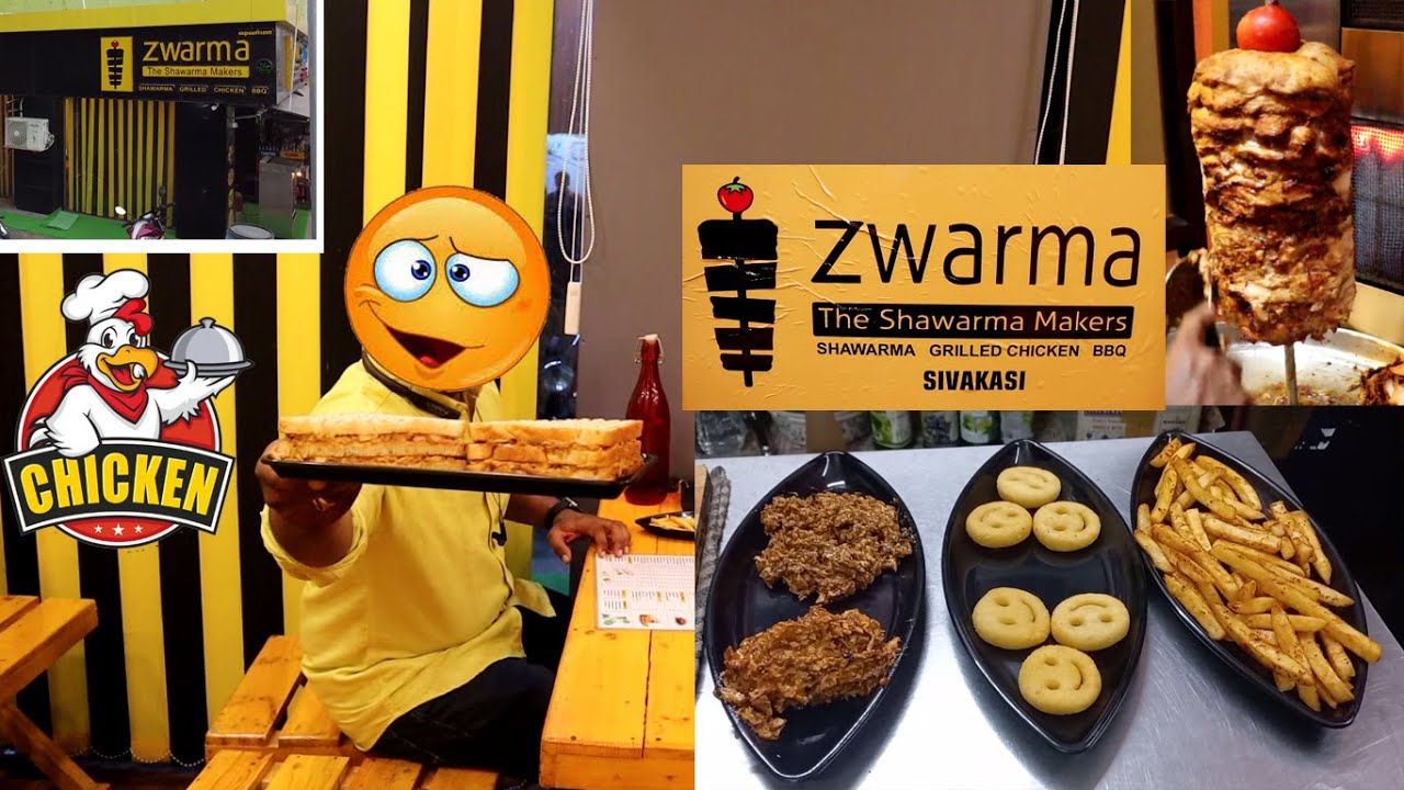 Trying Shawarma, BBQ Chicken, Pizza & Burger At ZWARMA Food Review Sivakasi YouTube