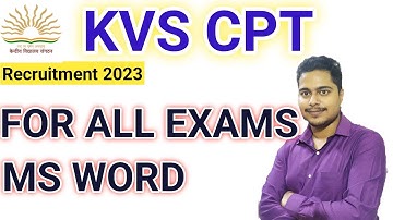 Strategy to qualify CPT | MS Word | MCQ | KVS JSA | BANK | IIT | NIT | SSC