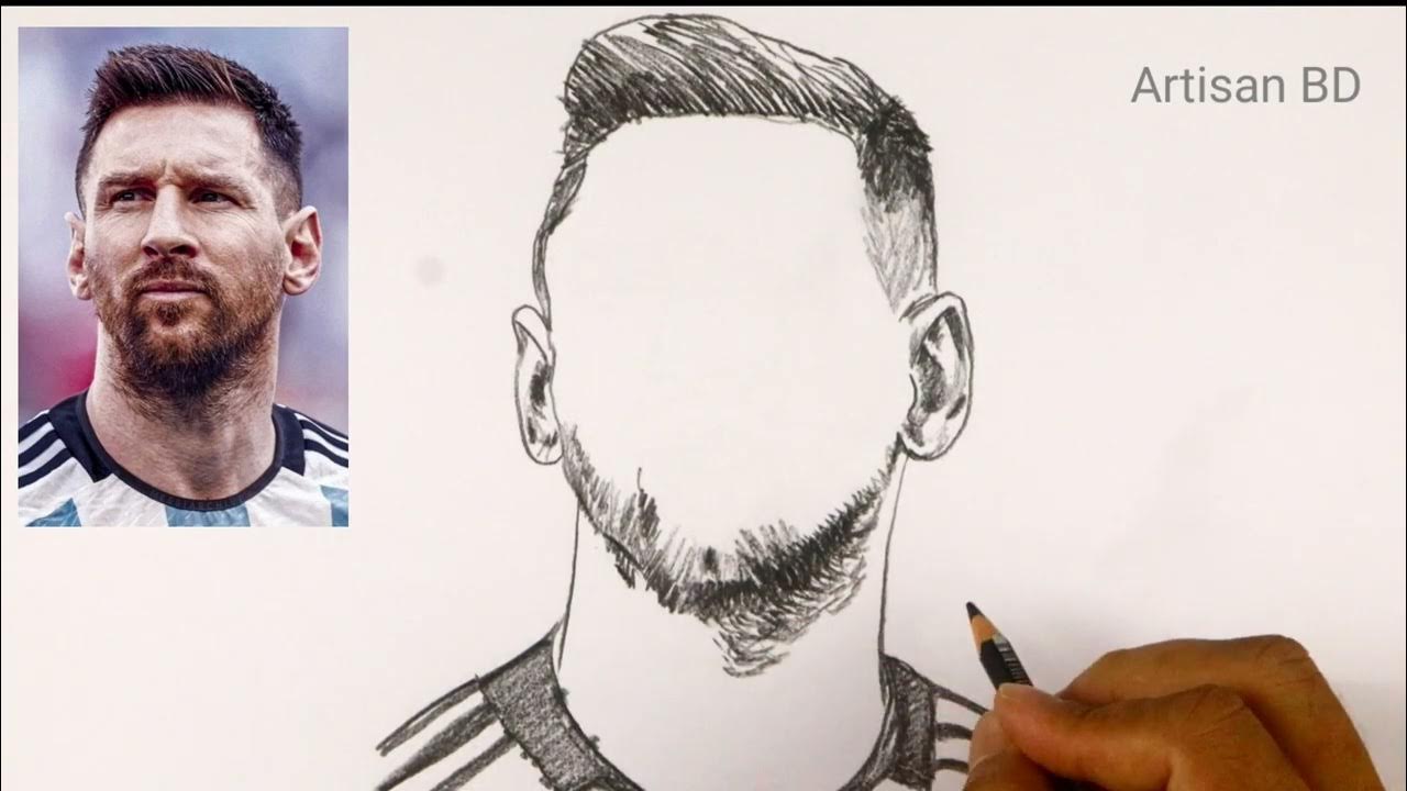 How To Draw Leo Messi Step By Step How To Draw Leo Messi Step By Step Drawing || Messi Face Easy Pencil
