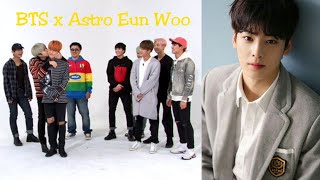 BTS and Astro eunwoo dancing to the same girl group song