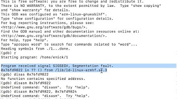 GDB on ARM: SIGSEGV fix (via libc6-dbg)