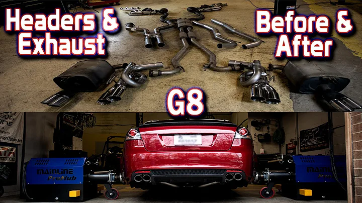 g8 header and exhaust before and after!