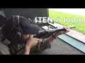 9x19mm STEN Mk.2 machine carbine / SMG at a rather optimistic 100m.