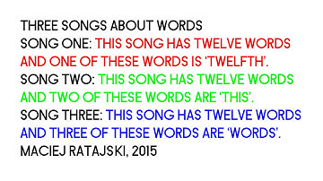 Three Songs About Words – Maciej Ratajski, 2015