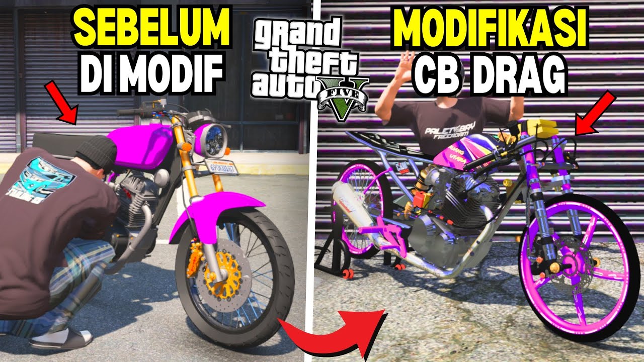 Aku Modifikasi Motor CB Drag Langka Untuk Ikut Balapan Drag di Sekolah - GTA 5 MOD