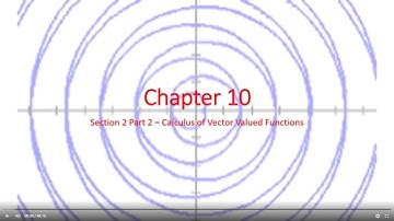 Calculus - 10.2B - Calculus of Vector Valued Functions