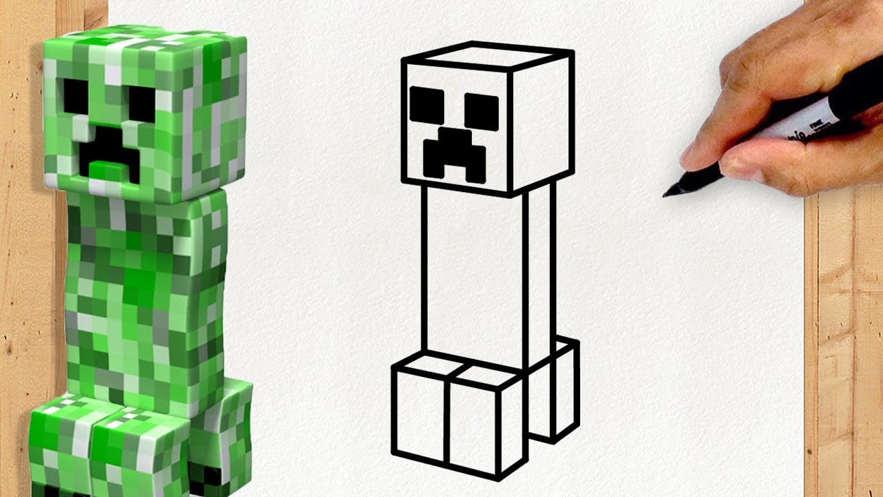 Como Desenhar o Creeper do Minecraft 