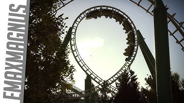 Planet Coaster recreation: Vekoma double loop corkscrew (Magic Mountain/Shaman) RAW POV [pre mods]