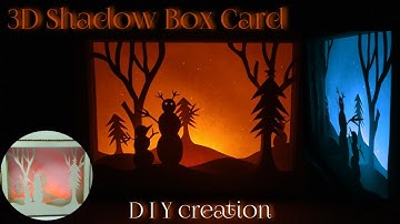 How To Make A  3D Christmas Shadow Box with light at home