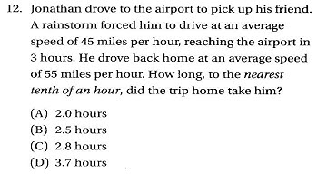 SAT Prep Problem Solving & Data Analysis 4-3 Rate Problems Q12