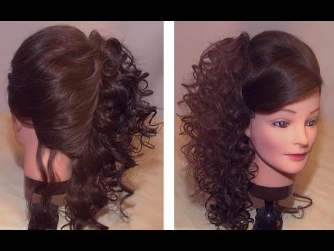 Асимметричная прическа с локонами / Asymmetrical hairstyle with curls for long hair Асимметричная прическа с локонами / Asymmetrical hairstyle with curls for long hair