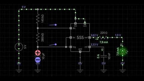555 astable circuit   simulation Everycircuit