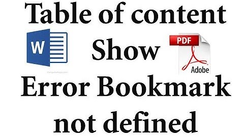 Solved : Error Bookmark not defined in Table of Content