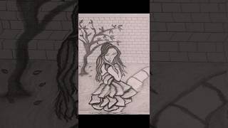 How to draw a beautiful girl in a garden   Subscribe for more videos #viral #trending #art #shorts