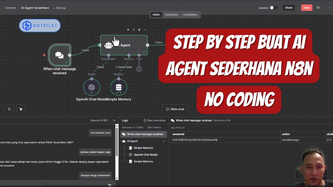 Cara Buat AI Agent Otomatis sederhana di n8n | Tutorial Lengkap dari ...