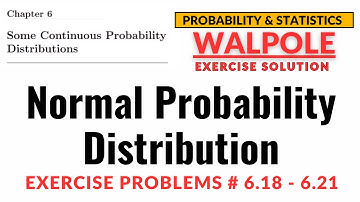 Q6.18 to Q6.21 Solution | Normal Distribution Problems – Mean & Standard Deviation | Walpole