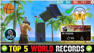 TOP 5 WORLD RECORD OF FREE FIRE⚡⚡- Amazing World record in free fire
