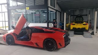 Quick visit to the local workshop see what was in. a few nice cars
being worked on :). both 458 liberty walk and f12 have ipe exhaust
systems. ver...