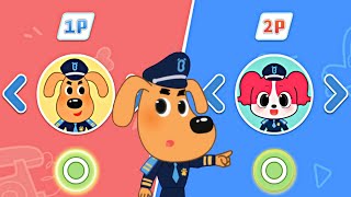 Who is the Best? Sheriff Labrador or Sheriff Papillon - Join Them and Play Checkers - Babybus Game Resimi