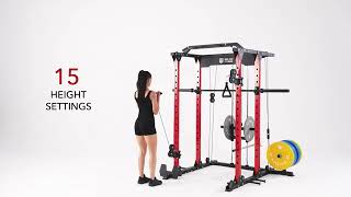 MAJOR LUTIE Power Cage, PLM03 1400 lbs Multi-Function Power Rack with A