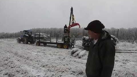 Farmi Grapple Being Used as a Christmas Tree Grapple
