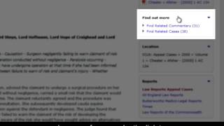 LexisLibrary - Using The Find Out More Section